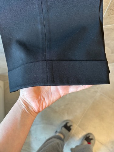 Neu ohne Etikett Gunex schwarze Wollmischung gerades Bein Bündchen Hose Größe 4 hergestellt in Italien - Bild 4 von 6