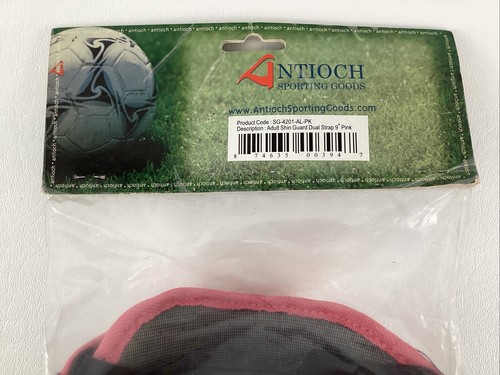 Soccer Shin Guards Adult Dual Strap 9" Pink New Antioch - Picture 7 of 7