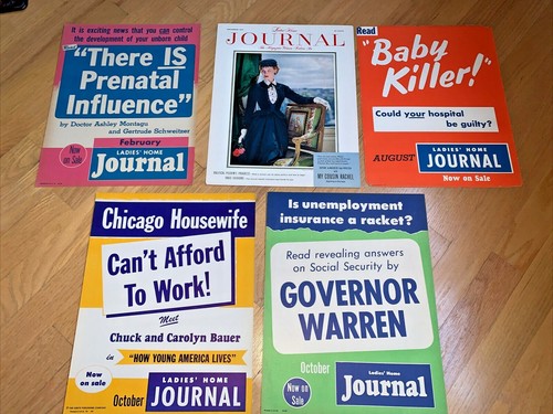 1950's  5-LADIES HOME JOURNAL Magazine Cardboard NEWSSTAND Posters (Set 5) - Picture 1 of 11