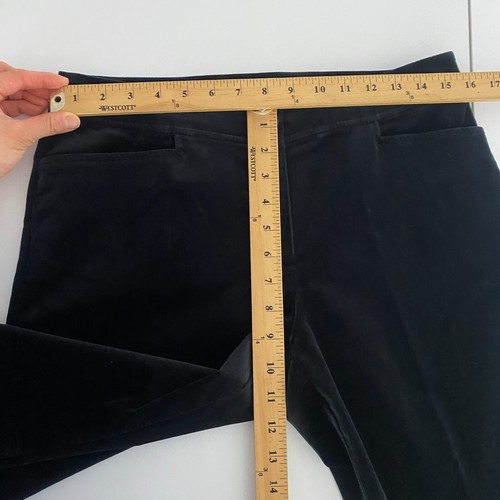 Eileen Fisher Velvet Straight Leg Pants Size Small Black Pockets Stretch - Picture 8 of 10
