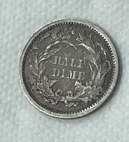 BEAUTIFUL 1860 Liberty Seated Half Dime, Great Detail Civil War Coin - U GRADE - Picture 6 of 7