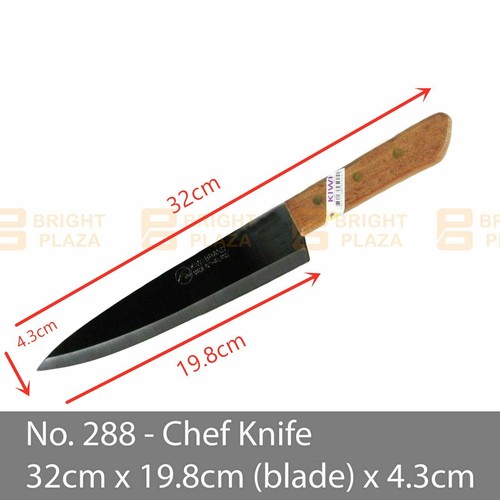 KIWI Knife Stainless Steel Blade Kitchen Chef Knives Cook Cleaver Wood No. 288 - Picture 2 of 3