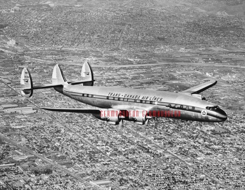 TRANS CANADA.,  LOCKHEED L-1049E.,   CF-TGH.,    c1950s., LARGE 10x8" PHOTOGRAPH