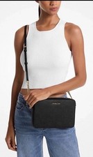 Michael Kors Leather Crossbody Bag - Black PRE-OWNED