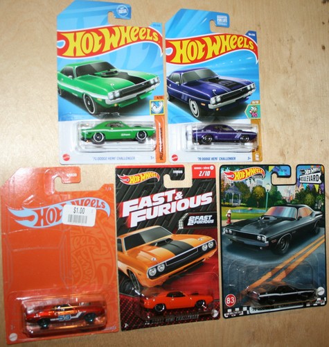 Hot Wheels 70 DODGE HEMI CHALLENGER 5er Set 2020-25 Fast & Furious Boulevard