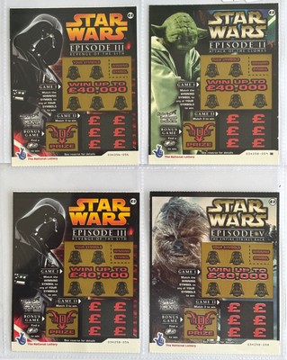 2005 Star Wars National Lottery Rubbelkarten x 4