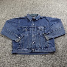 VTG Wrangler Jacket Mens XL Blue Denim Jean Hero Trucker Western Cowboy Work 90s