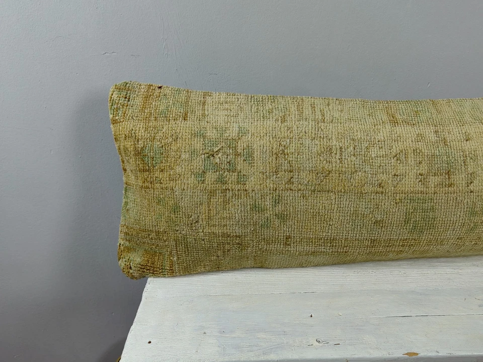 12x48 Long Lumbar Pillow Cover | Turkish Rug Pillow | Vintage Handmade Boho - Image 2 of 4