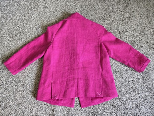 Talbots The Jackie Fit Linen Blazer Jacket Barbie Pink Women's Size 10P Petite - Picture 2 of 4