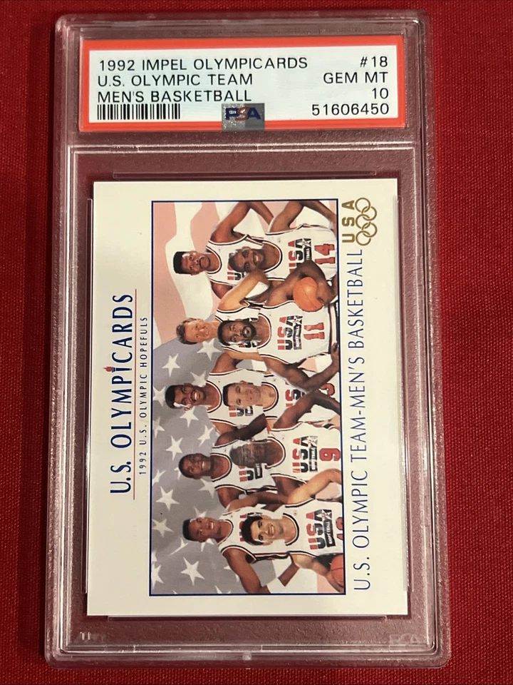 1992 Impel Olympicards US Olympic Team #18 Men’s Basketball PSA 10 - Image 2 of 4