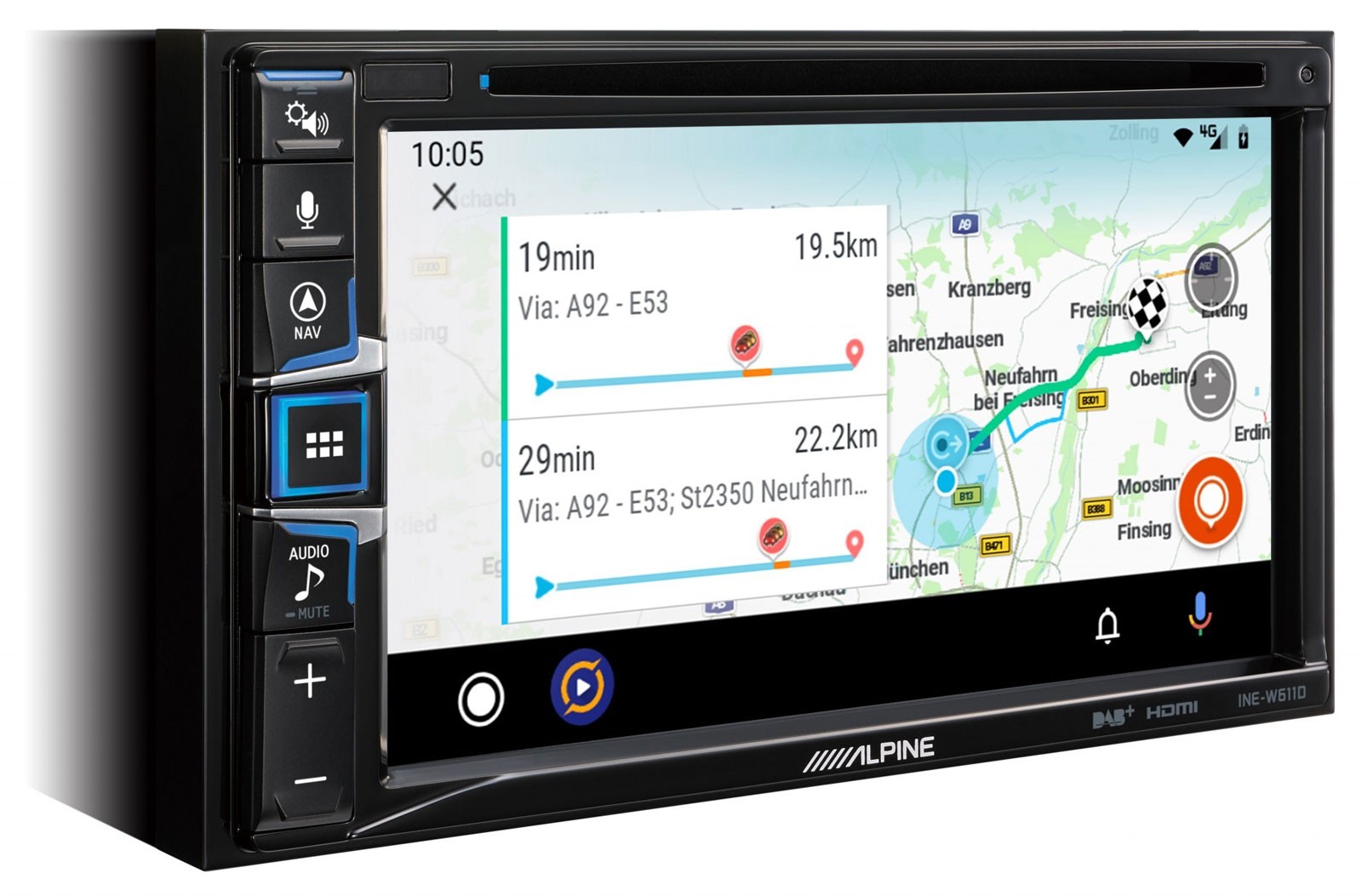 Alpine Bluetooth TMC USB DAB 2DIN Lenkrad Navigation für Mercedes C W203 2000-20