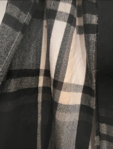 H&M Schal kariert schwarz grau beige 180x50 cm mit Fransen - Bild 2 von 4