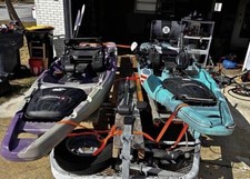 Perception Kayaks with Trailer, Purple and Teal, Equipped Seats, Storage