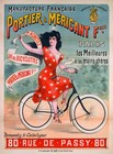 16513.Wall Decor Poster.Interior Art.Portier Mericant Bicycle Ad Nouveau Woman