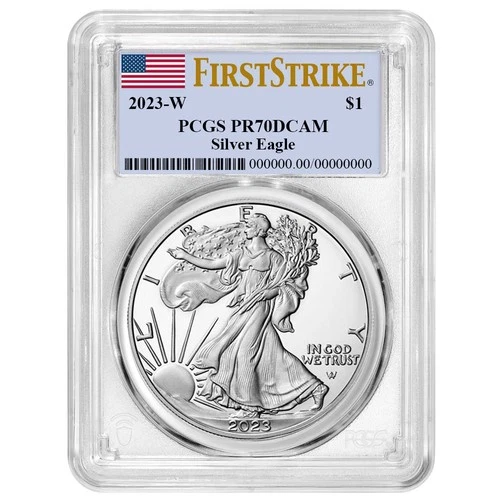 2023-W Proof $1 American Silver Eagle PCGS PR70DCAM FS Flag Label