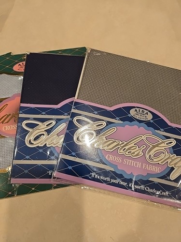 Charles Craft Aida Cloth Cross Stitch Fabric 12"×18" 14 Count Choose Color New - Picture 3 of 7