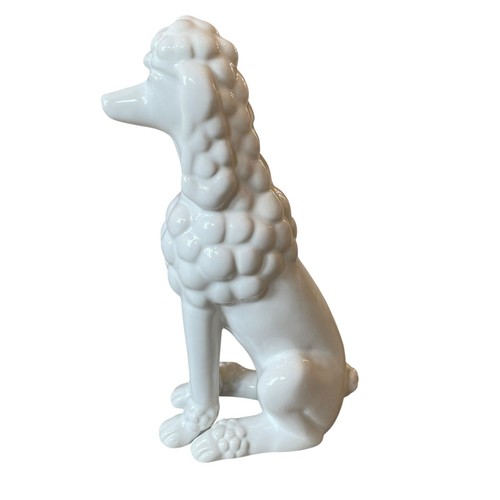 Fancy French Poodle Figurine Statue 9.5in White Ceramic Luxury Decor NEW - Bild 9 von 21