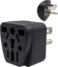 US Plug Adapter Eu/Uk/Au/In/Cn/Jp/Asia/Italy/Brazil to USA Type B , 3 Prong Gr