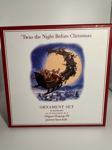 Juego de 4 adornos Pottery Barn for Kids Twas the Night Before Christmas 2009 - Imagen 1 de 5