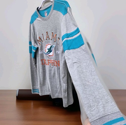 Camisa Miami Dolphins "1966" Gris Aqua Naranja Bordada Para Hombre M LS G-III Ropa - Imagen 7 de 13