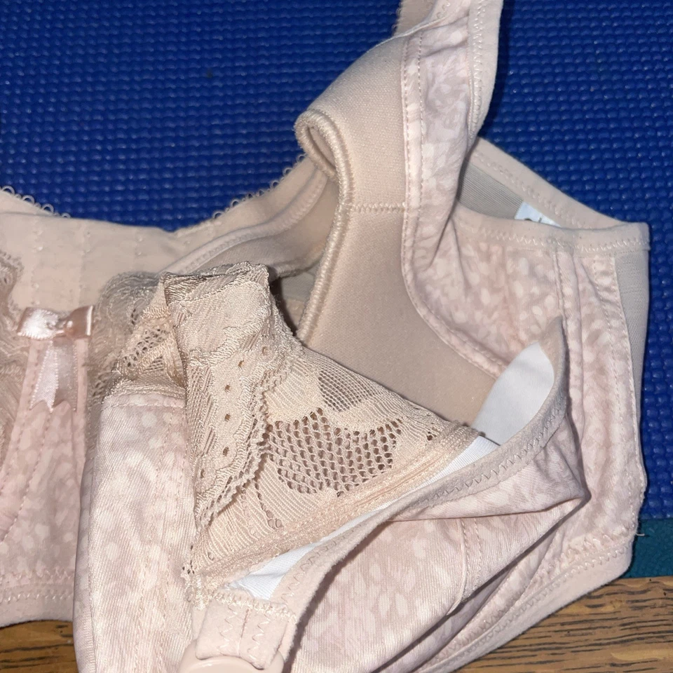 Elomi Nursing Bra Size 34I EL4542 Maternity Unlined Beige Abstract - Image 4 of 4