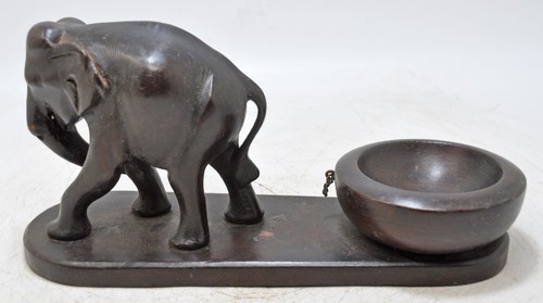 Antique Wooden Elephant Figurine Original Old Fine Hand Carved - Picture 5 of 7