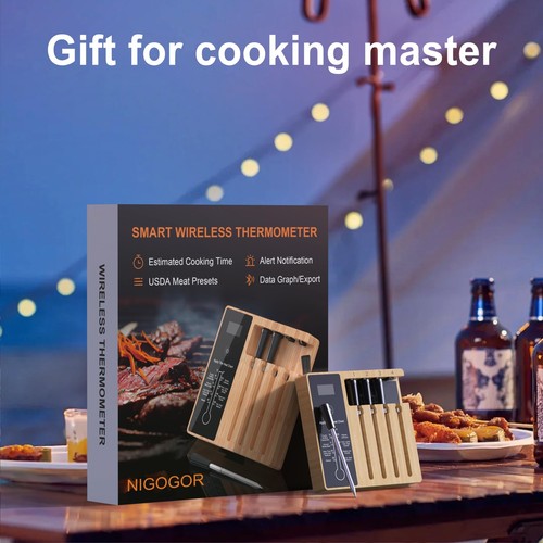 Smart Wireless Meat Thermometer 4 Probes, Bluetooth Food Thermometer, Remote ... - Picture 8 of 8