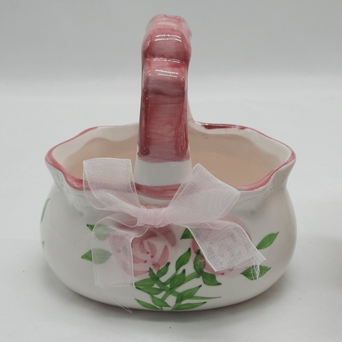 Porcelain Decorative House Votive Candle Holder And Basket Figurines Home Decor - Picture 3 of 9