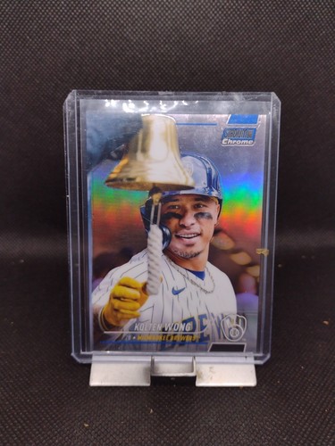 2022 Topps Stadium Club Chrome #320 KOLTEN WONG Blue Refractor SP /199 - Picture 5 of 5