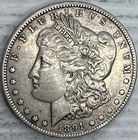 1891 Morgan Silver Dollar Uncertified Extra Fine To About Uncirculated Condition