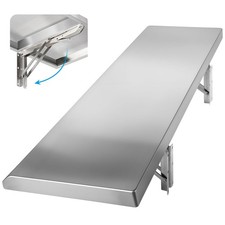 Folding Concession Shelf 48" x 12", Stainless Steel Drop Down Folding Serving...