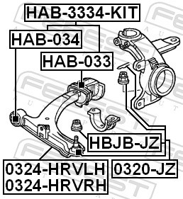 CONTROLTRAILING ARM WHEEL SUSPENSION 0324-HRVLH FOR HONDA D16W1/D16W5 1.6L 4cyl - Picture 3 of 10