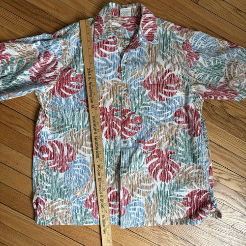 Go Barefoot Hawaiian Shirt Mens L Floral Aloha Tropical USA MADE Cotton - Picture 3 of 11
