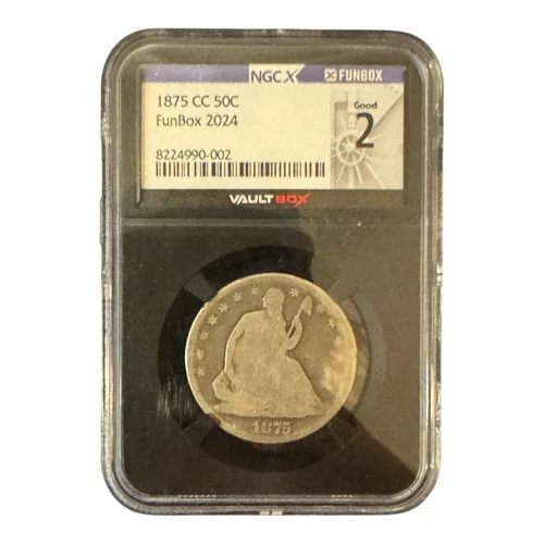 1875-CC Seated Liberty Half Dollar 50C NGC Good-2 Carson City VaultBox Coin