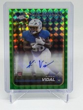 2024 Topps Chrome Football Kimani Vidal RC Green Geometric Refractor Auto /99