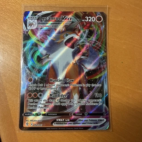 Lycanroc VMAX Ultra Rare SWSH07: Evolving Skies 092/203 Pokemon 092/203