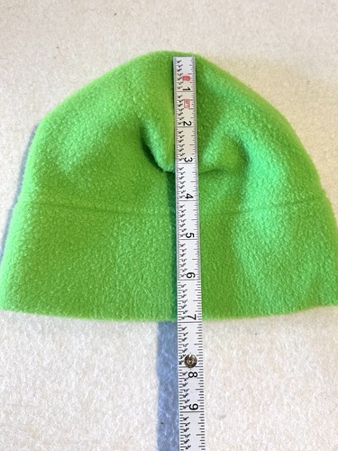 VTG Turtle Fur Winter Beanie Ski Hat Wool Fleece Lime Bright Green - Picture 5 of 5