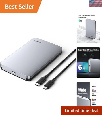 USB C Hard Drive Enclosure for 2.5'' SATA SSD HDD - Aluminum USB C to SATA Ada...