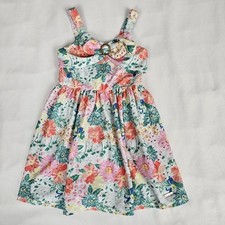 Tahari Colorful Floral Sleeveless Summer Dress 4T