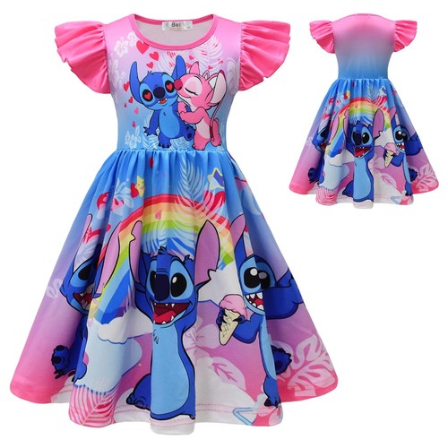 Lilo&Stitch Girls Princess Dress Stitch Party Dresses Ruffle Sleeveless Gift - Picture 3 of 78