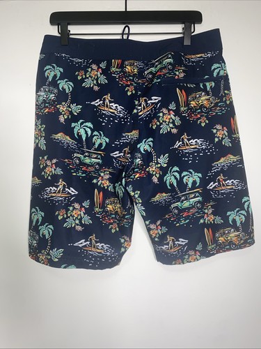 GAP HAWAIIAN Surf FLORAL 10" Print Board Shorts with GapFlex Blue - Picture 3 of 8
