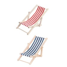  2 Pcs Mini Recliner Model House Deck Lying Chair Child Small Furniture