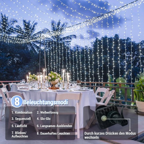 LED Lichterketten Strom Außen Innen Garten Party Hochzeit Weihnachts Beleuchtung - Bild 23 von 40