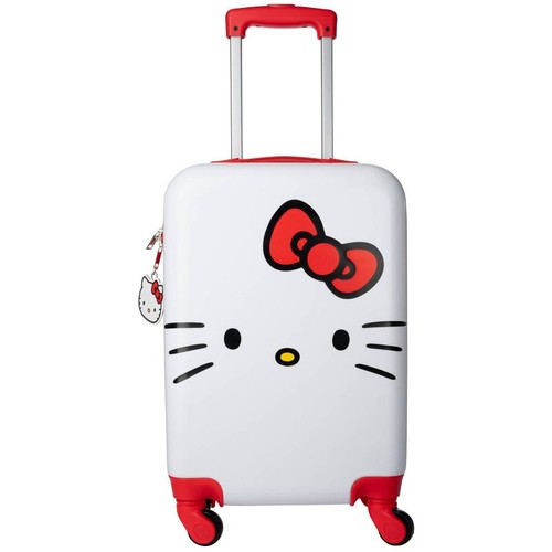HELLO KITTY HARDSIDE CARRY ON SPINNER SUITCASE - RED/WHITE - Picture 1 of 5