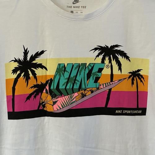 Nike Tee Tropical Shirt Adult XXL White Swoosh Logo Nike Sportwear Graphic Mens - Picture 4 of 10