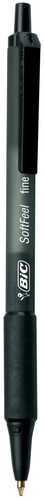 BIC Soft Feel Black Retractable Ballpoint Pens, Fine Point (0.8mm), 12-Count, - Picture 2 of 4