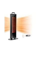 East Oak 1500W Portable Patio Heater 3 Levels, Electric, Black