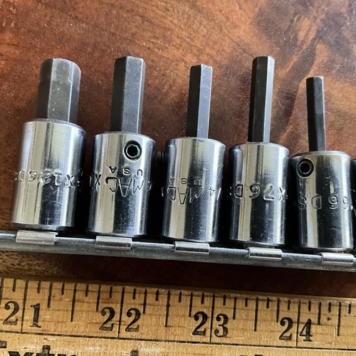 CRAFTSMAN 3/8" Drive 6 Pc "G" Series METRIC Hex Bit Driver Sockets USA - Picture 2 of 3