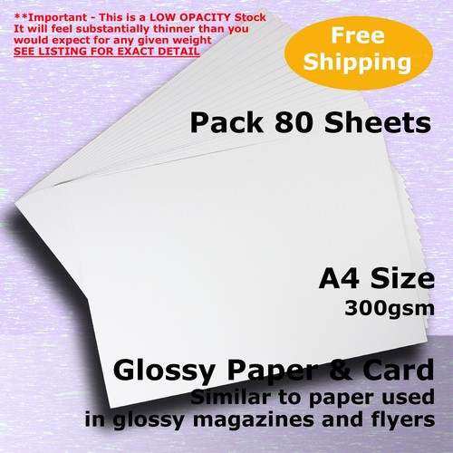 Gloss White A5 A4 Size Paper Card stocks 115 150 170 200 250 300 350gsm #L1XA54 - Picture 80 of 101
