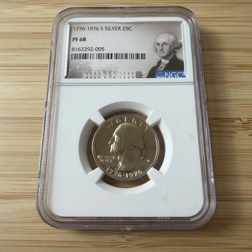 1776-1976 S Silver Washington Quarter 25C Bicentennial Proof  PF68 NGC